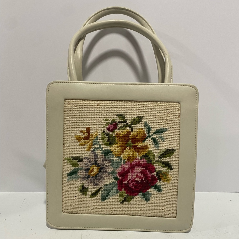Vintage Tropical Miami Florida Purse Needlepoint Pocketbook READ & SEE ALL PHOTO